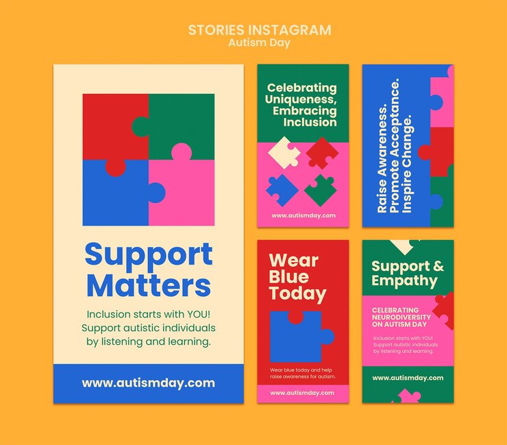 Free PSD autism day awareness template