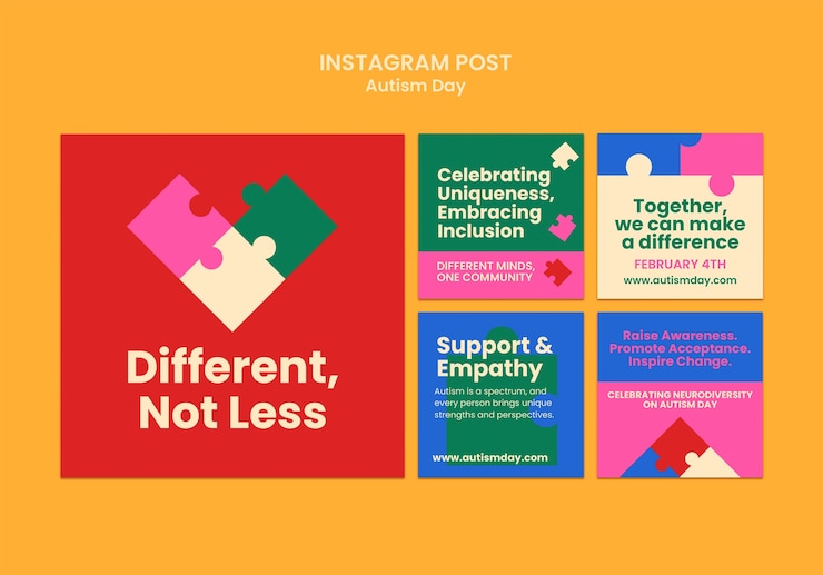 Free PSD autism day awareness template