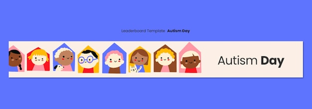 Autism day celebration  banner template