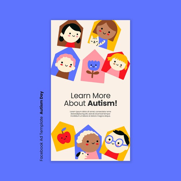 Autism day celebration  facebook template