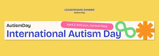 Free PSD autism day  template design