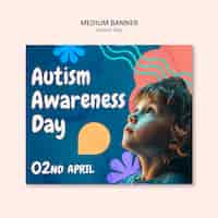 Free PSD autism day template design