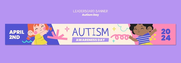 Free PSD autism day template design