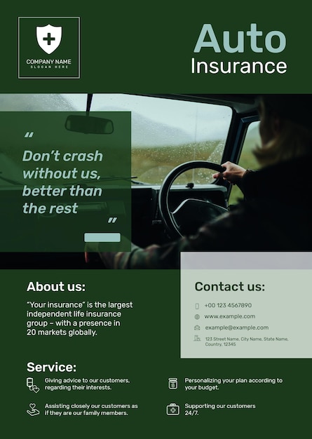 Free PSD auto insurance poster template psd with editable text