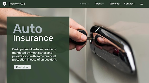 Free PSD auto insurance template psd with editable text