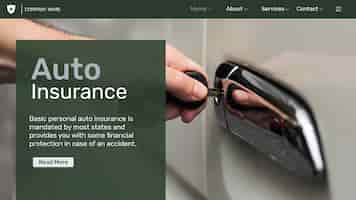 Free PSD auto insurance template psd with editable text