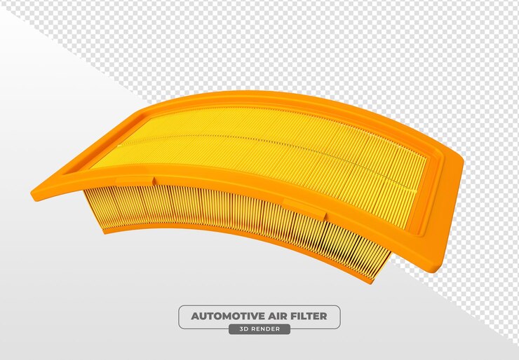 Free PSD automotive air filter in 3d render with transparent background