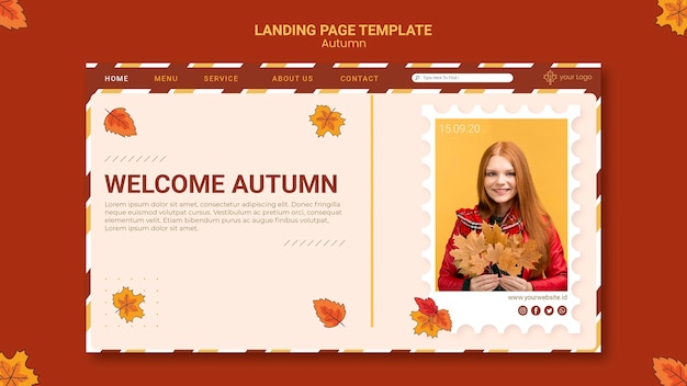 Free PSD autumn ad landing page template