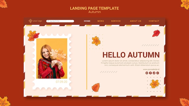 Free PSD autumn ad template landing page