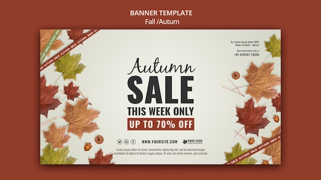 Modello di design banner autunnale