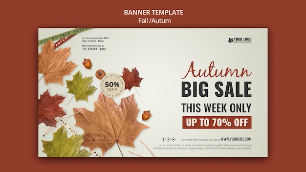 Autumn banner design template