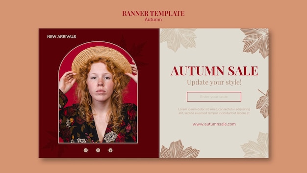 Free PSD autumn banner sale design template