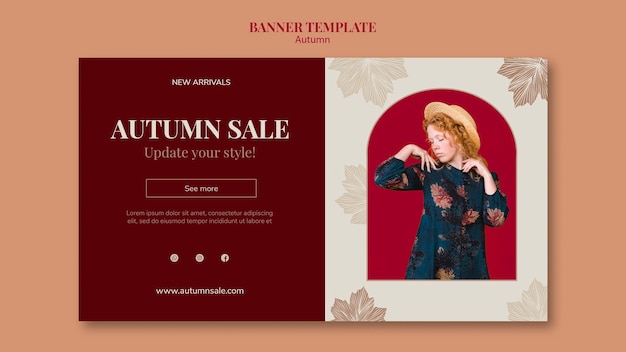 Autumn banner sale design template