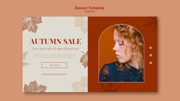 Autumn banner sale design template