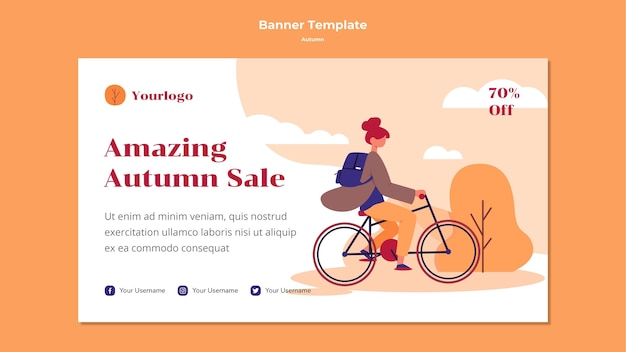 Autumn banner template design