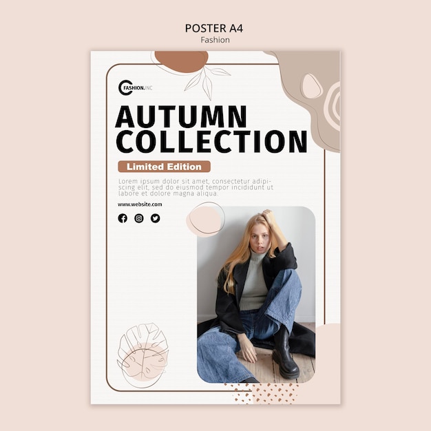 Free PSD autumn collection poster template