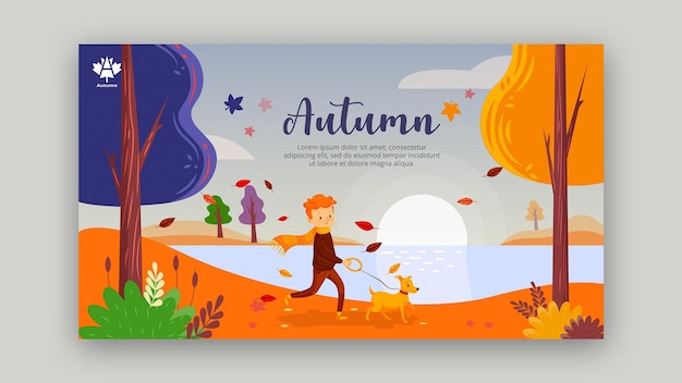 Free PSD autumn concept banner template