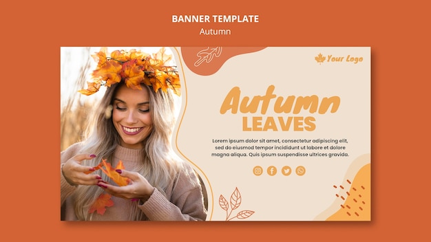 Modello di banner concetto autunno