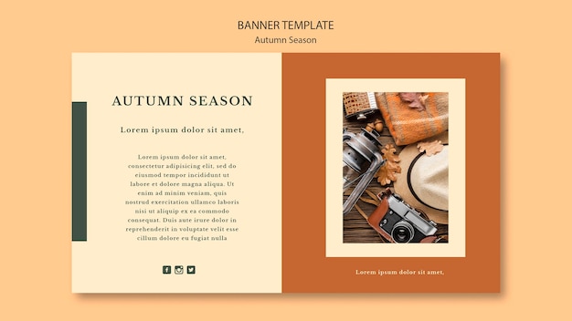 Free PSD autumn concept banner template