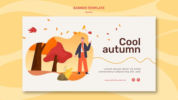 Free PSD autumn concept banner template