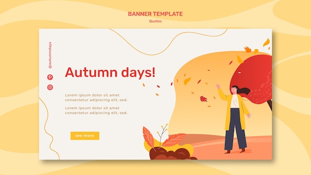 Free PSD autumn concept banner template