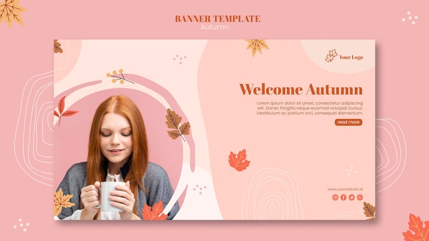 Free PSD autumn concept banner template