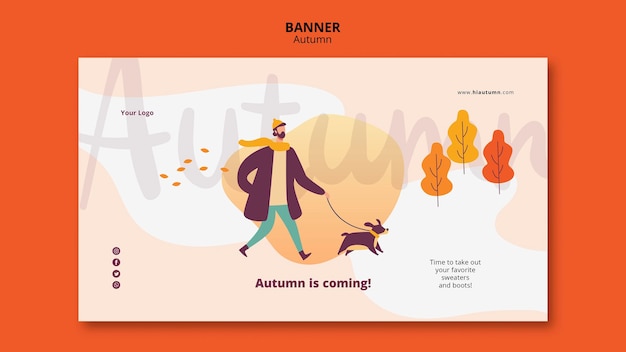 Free PSD autumn concept banner template