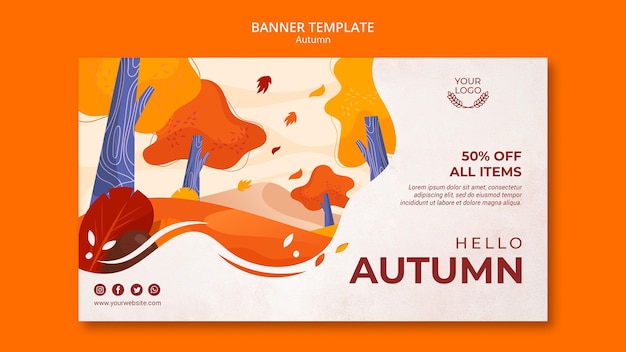 Free PSD autumn concept banner template