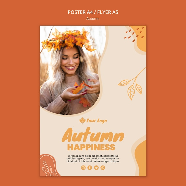 Free PSD autumn concept flyer template