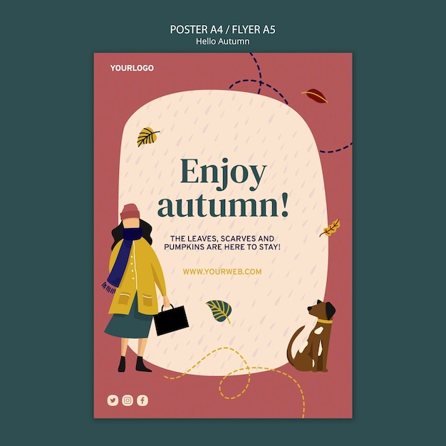 Free PSD autumn concept flyer template