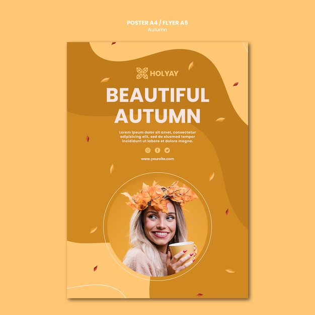 Free PSD autumn concept flyer template