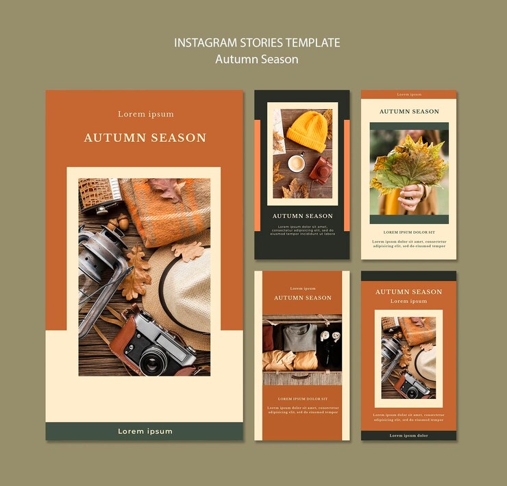 無料PSD 秋のコンセプトinstagramストーリーテンプレート