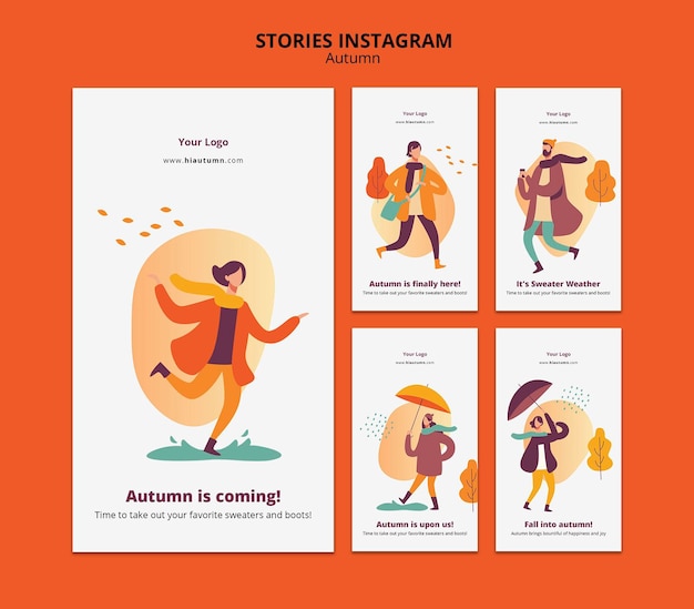 Autumn concept instagram stories template