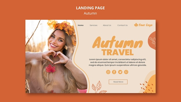 Autumn concept landing page template