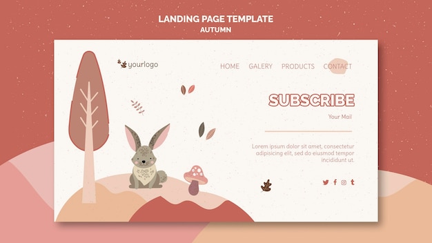 Free PSD autumn concept landing page template
