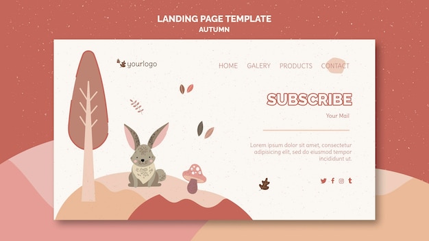 無料PSD 秋のコンセプトのランディングページテンプレート