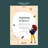 Free PSD autumn concept poster template