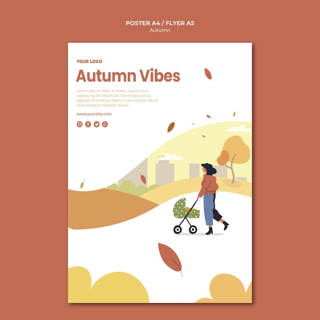 Autumn concept poster template