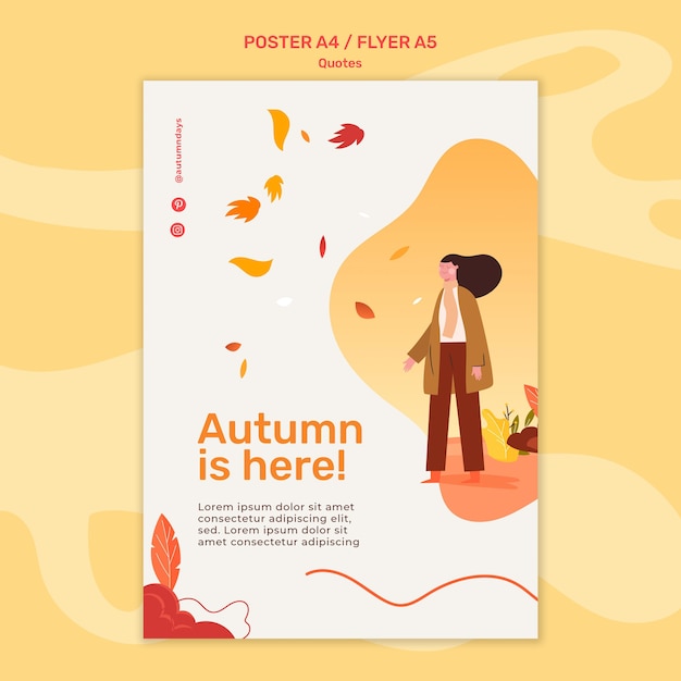 Free PSD autumn concept poster template