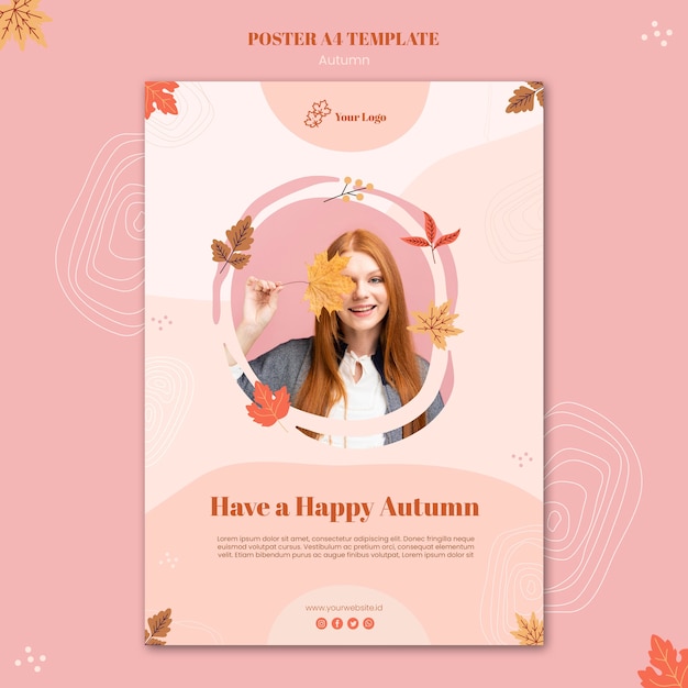 Free PSD autumn concept poster template