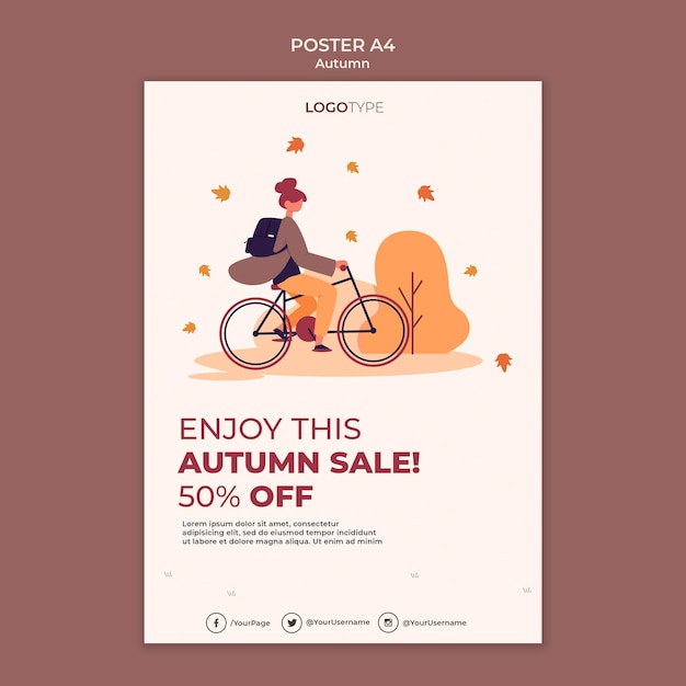 Autumn concept poster template