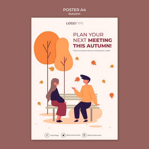 Осенний концептуальный плакат шаблон