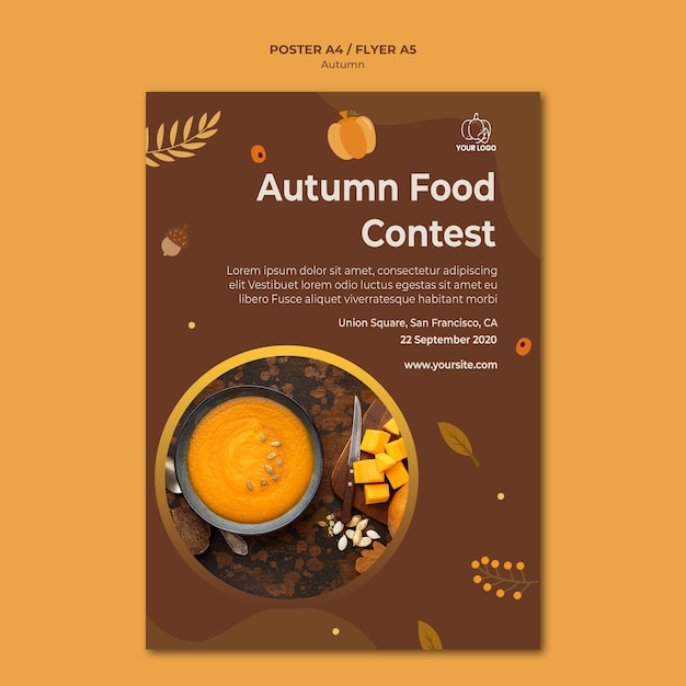 Autumn fest template poster