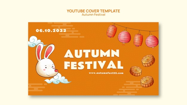 Autumn festival celebration youtube cover template