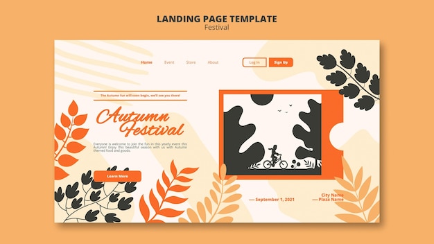 Free PSD autumn festival web template