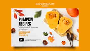 Free PSD autumn food horizontal banner template