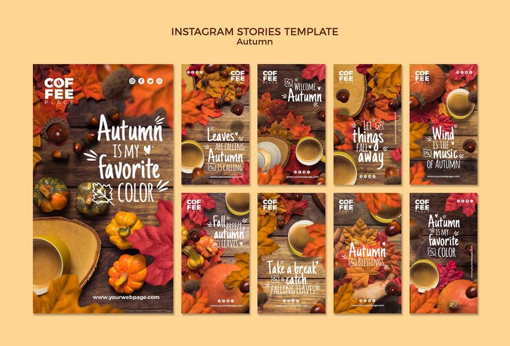 Free PSD autumn instagram stories