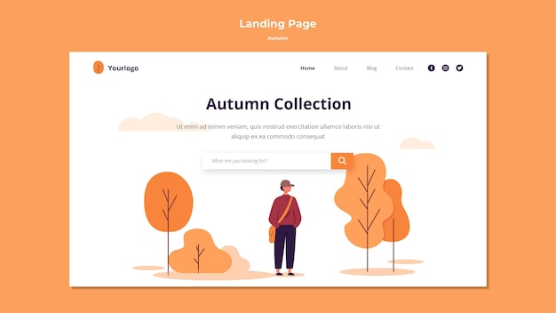 Autumn landing page template style