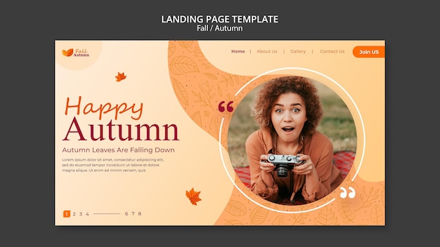 Free PSD autumn landing page template