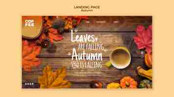 Free PSD autumn landing page webtemplate